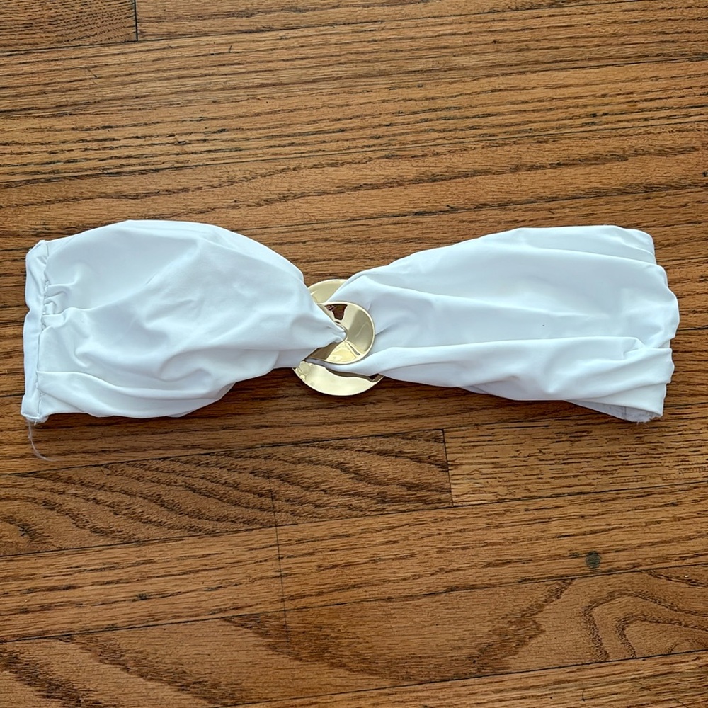 Moeva white bandeau bikini top